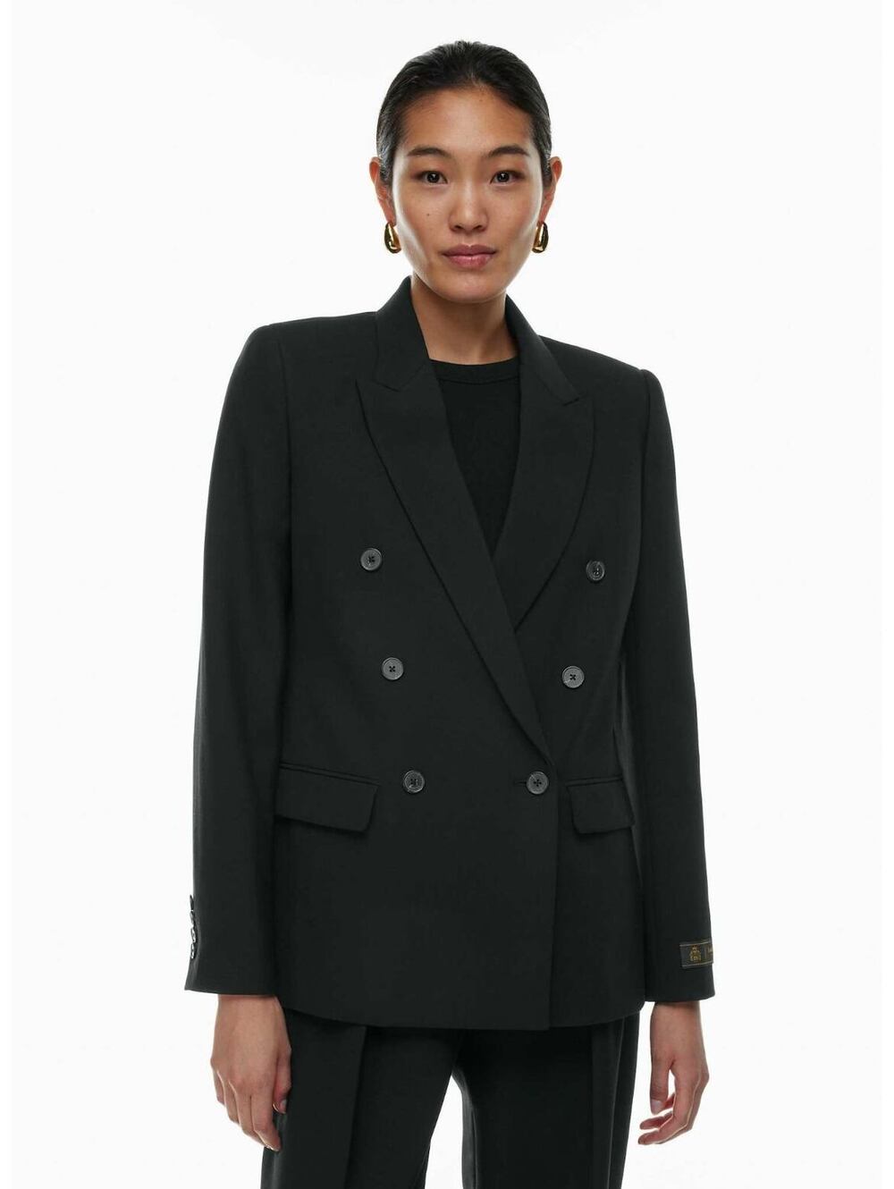 Aritzia Babaton New Index Blazer Black Double Breasted Size XS